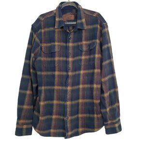 Orvis Big Bear Plaid Shirt Heavyweight Double Brushed Flannel Mens Size Large